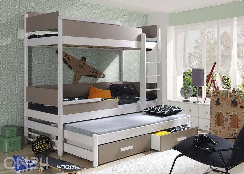 3-местная двухъярусная кровать 80x180 см увеличить