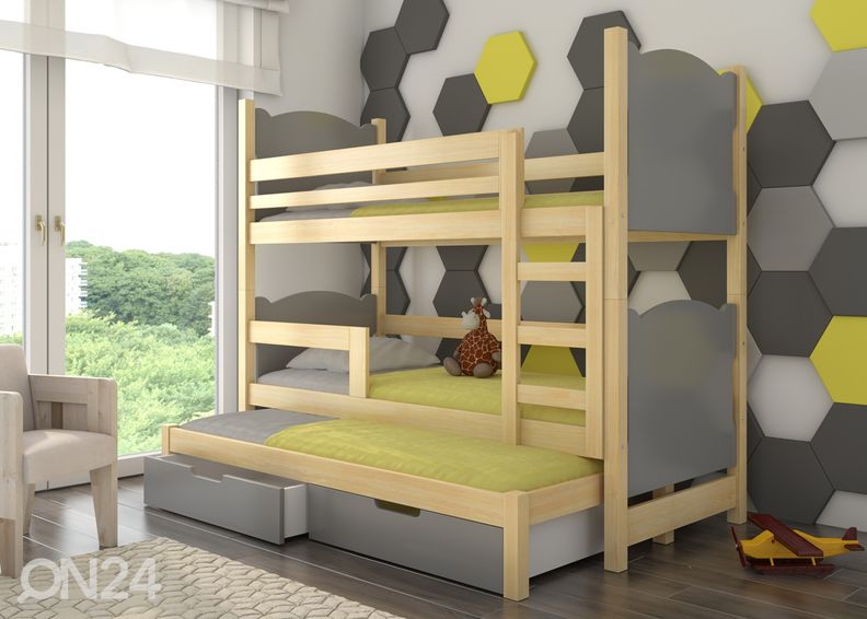 3-местная двухъярусная кровать Lena 75x180 cm увеличить