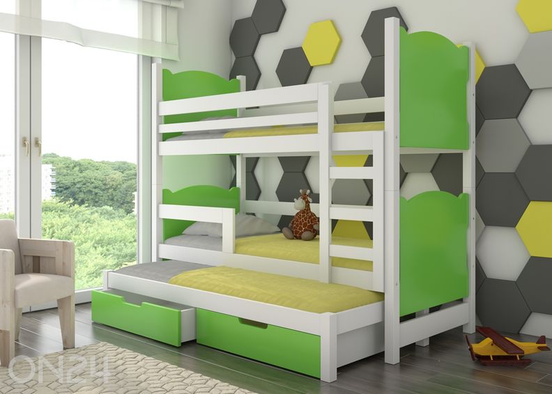 3-местная двухъярусная кровать Lena 75x180 cm увеличить