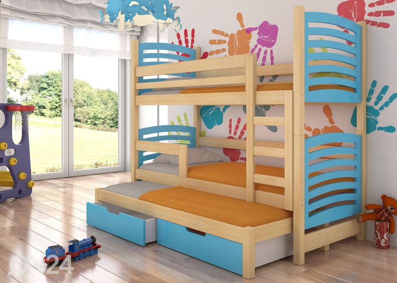 3-местная двухъярусная кровать Lena I 75x180 cm увеличить