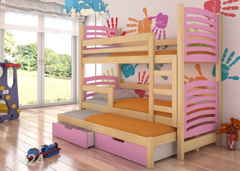 3-местная двухъярусная кровать Lena I 75x180 cm увеличить