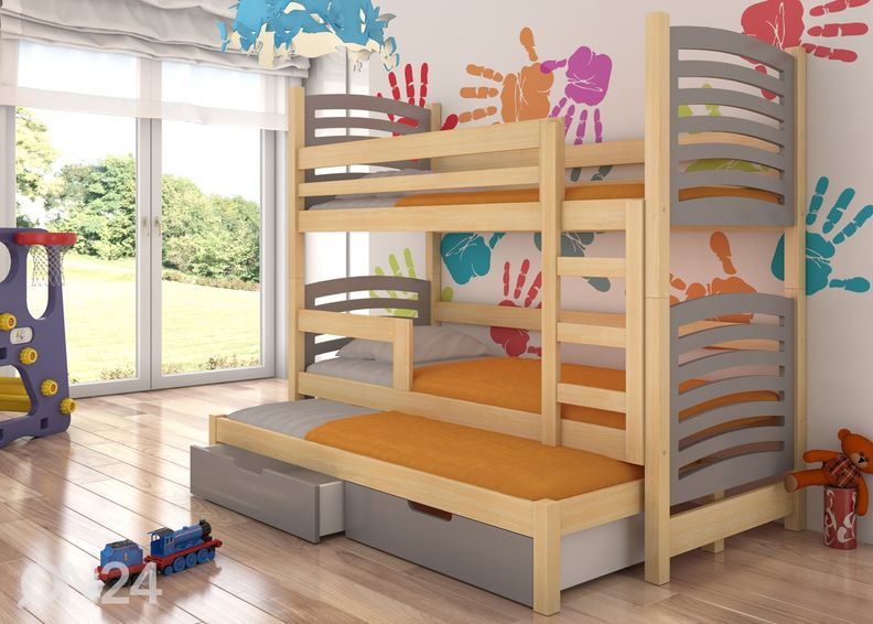 3-местная двухъярусная кровать Lena I 75x180 cm увеличить