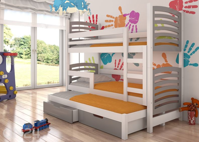 3-местная двухъярусная кровать Lena I 75x180 cm увеличить