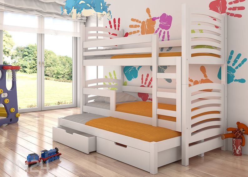 3-местная двухъярусная кровать Lena I 75x180 cm увеличить