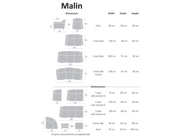 3-местный диван Malin увеличить