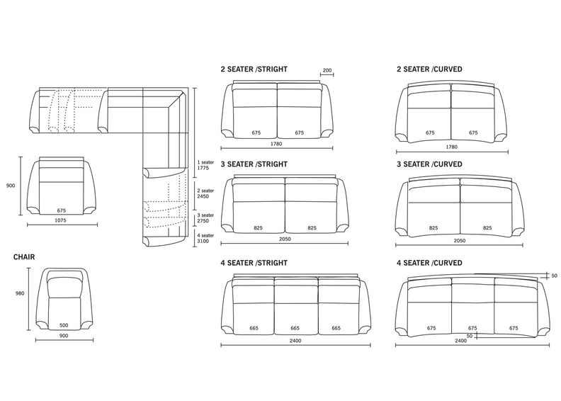 4-местный диван Malmö с перьевыми подушками, прямой увеличить