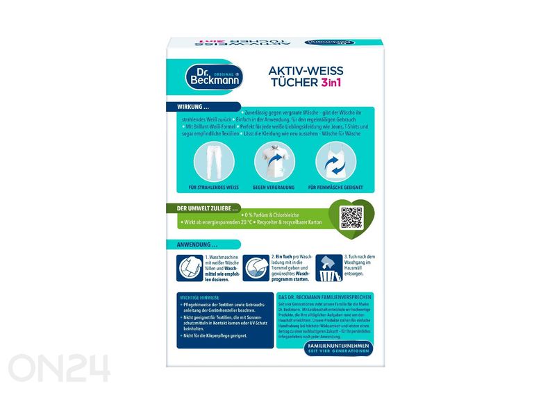 Cалфетки для отбеливания белья Dr.Beckmann 15шт увеличить