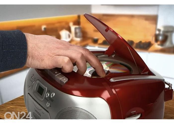 CD-радио с кассетным проигрывателем Lenco SCD420RD, красный увеличить
