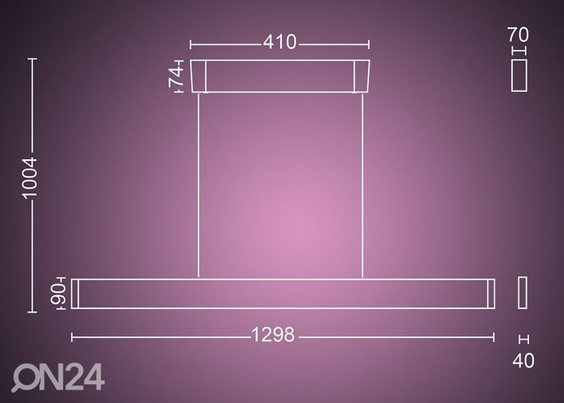 Hue White and Color ambiance Ensis интеллектуальный подвесной светильник 2x39 Вт, белый увеличить