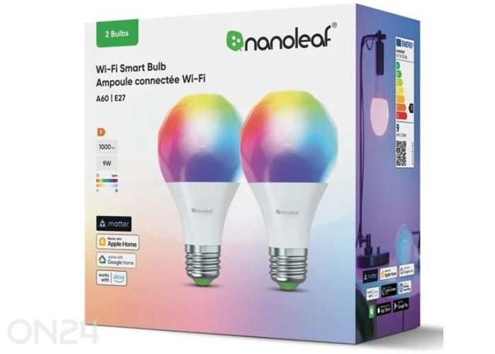Nanoleaf Essentials Matter Wi-Fi умная лампа A60 E27 (комплект из 2 шт.) увеличить