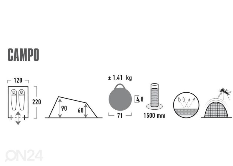 Popup палатка Campo Helehall High Peak увеличить