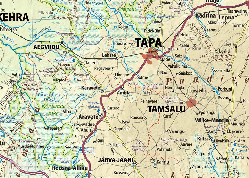 Regio общая географическая настенная карта Эстонии 163 х 115 см увеличить