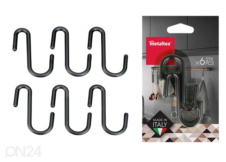 S-крючки City 6 шт, черные увеличить
