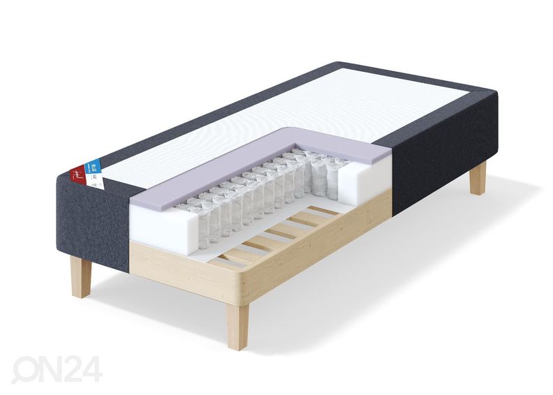 Sleepwell кушетка BLUE POCKET 80x200 cm + изголовье H20 низкое + наматрасник Profiled Foam + ножки H:18 увеличить