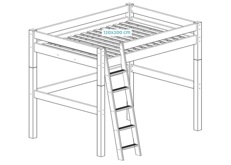 Suwem высока двухъярусная кровать Lahe 120x200 cm увеличить
