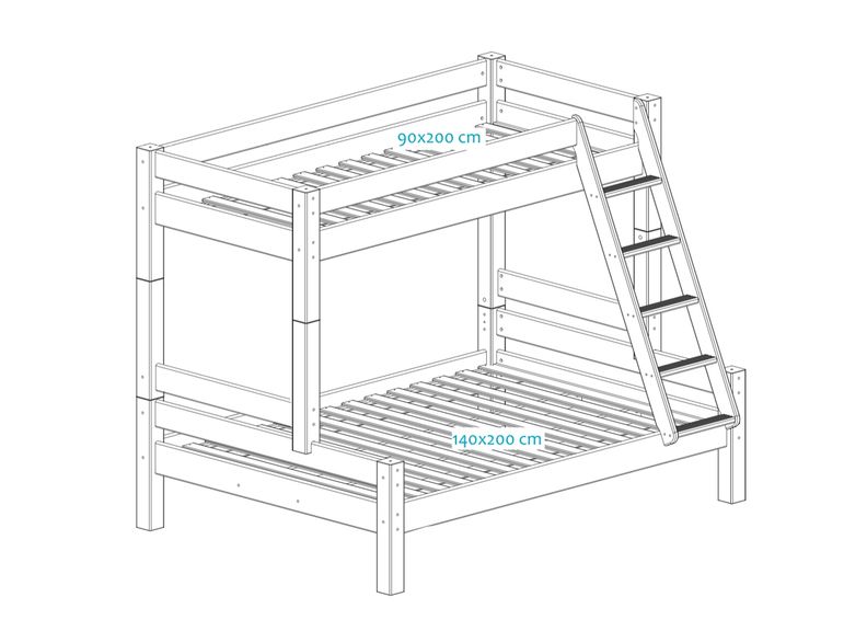 Suwem двухъярусная кровать Lahe 90/140x200 cm увеличить