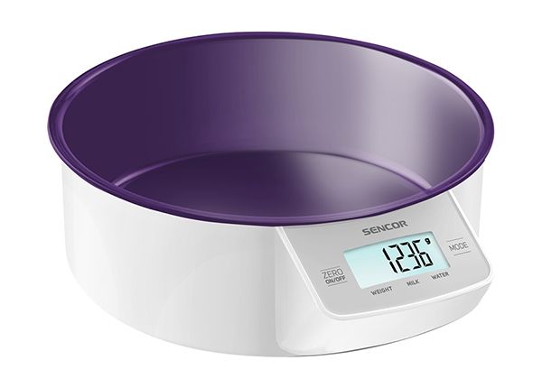 Весы кухонные со съемной чашей Sencor, фиолетовые