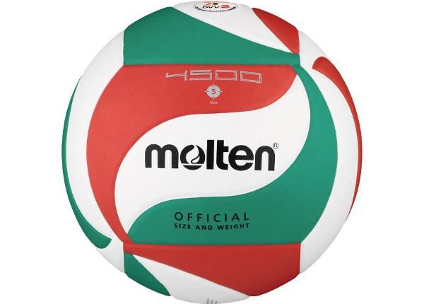 Волейбольный мяч v5m4500, композитная кожа бело-зелено-красный Molten