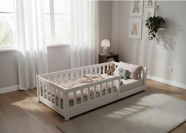Детская напольная кровать с защитными бортиками Rose 90x200 см