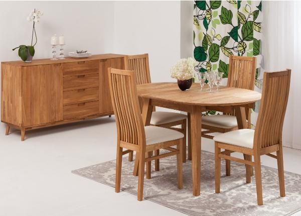 Дубовый удлиняющийся обеденный стол Basel 90x90-130 cm