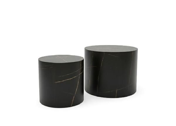 Журнальный стол Bud, 2 шт, черно-золотистый