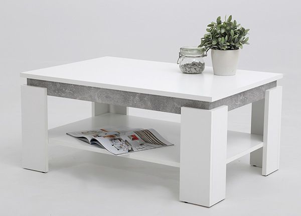 Журнальный стол Tim II 90x60 cm, белый/бетон