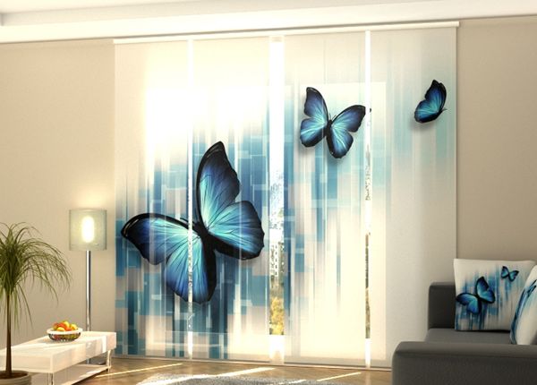 Затемняющая панельная штора Blue butterflies 240x240 см