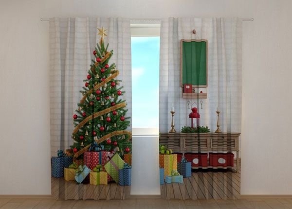 Затемняющая штора Christmas Tree with Gifts 240x220 см