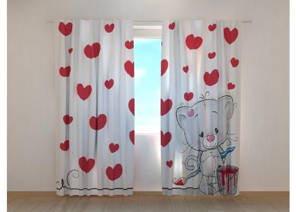 Затемняющая штора Kitten and Hearts 240x220 см
