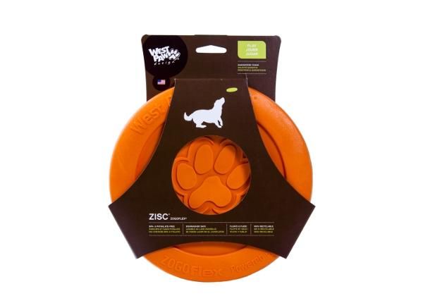 Игрушка для собак летающая тарелка zisc 16 см оранжевая