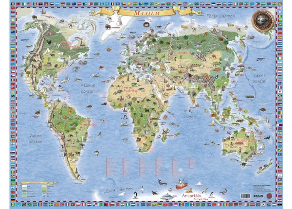 Карта мира с подвесными полосками