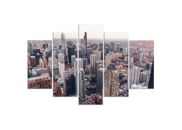 Картина из 5-частей Chicago Skyscrapers 100x70 см