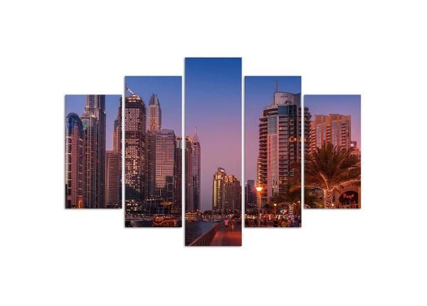 Картина из 5-частей Dubai Evening 100x70 см