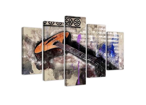 Картина из 5-частей Guitar - abstraction 100x70 см