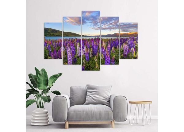 Картина из 5-частей Lavender fragrance 200x100 см