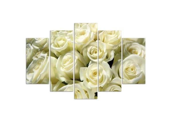 Картина из 5-частей White Roses 150x100 см