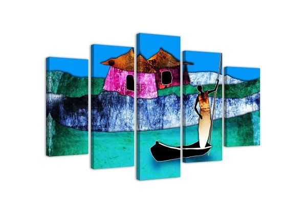 Картина из 5-частей Woman in a Boat 100x70 см