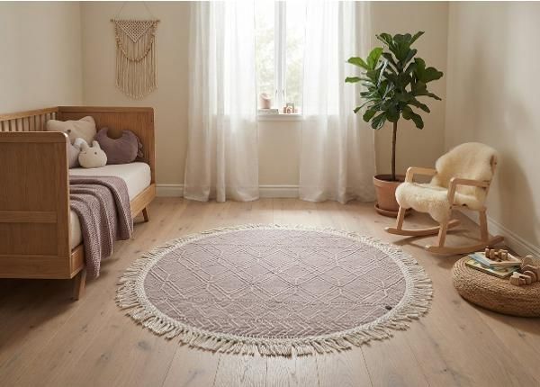 Ковер Tom Tailor Colored Macrame Ø140 см, розовый