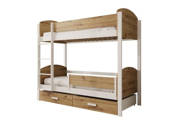 Комплект двухъярусной кровати Jori с бортиками 90x180 см