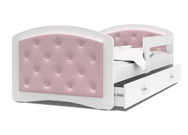 Комплект детской кровати 80x180 cm, белый/розовый