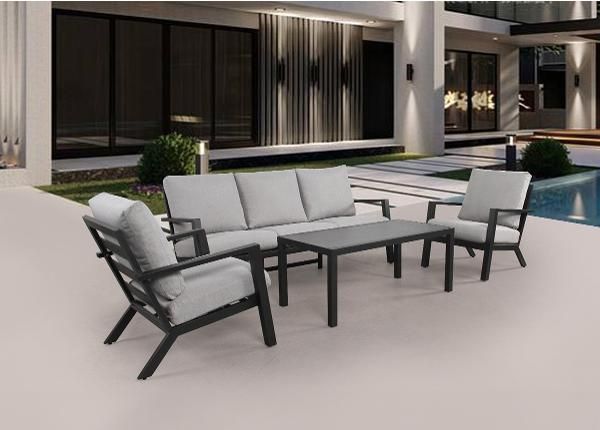 Комплект садовой мебели Bilbao 2 стула+диван+стол серый