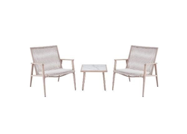 Комплект садовой мебели Pisa стол + 2 стула, серый