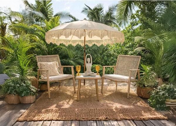 Комплект садовой мебели Pisa стол + 2 стула, серый