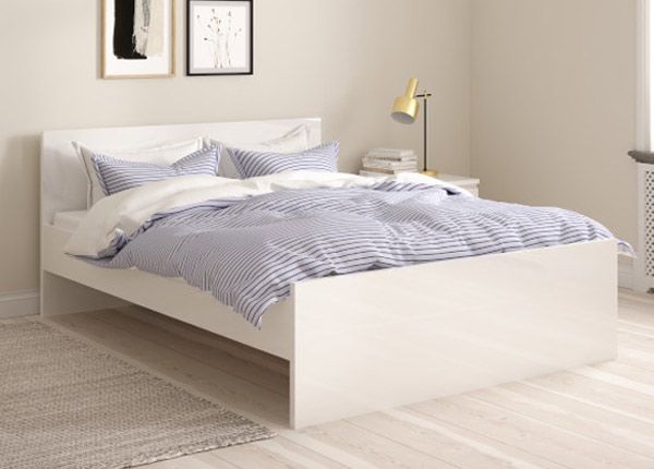Кровать Naia 140x190 cm, белый глянцевый