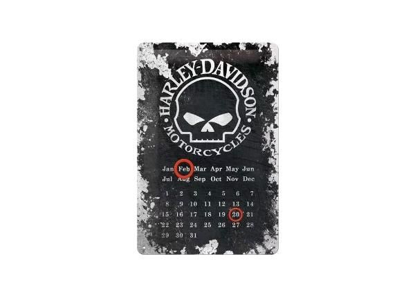 Металлический календарь в ретро-стиле Harley-Davidson Skull