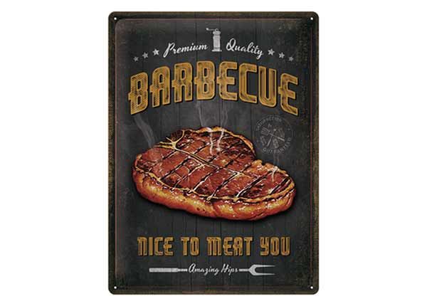 Металлический постер в ретро-стиле Barbecue Nice To Meat You 30x40 cm