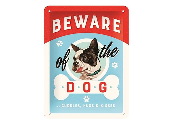 Металлический постер в ретро-стиле Beware of the Dog 15x20 cm