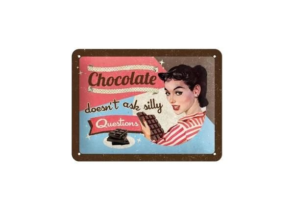 Металлический постер в ретро-стиле Chocolate doesn´t ask silly questions * 15x20 см