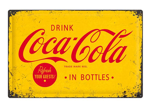 Металлический постер в ретро-стиле Coca-Cola in bottles 40x60 см