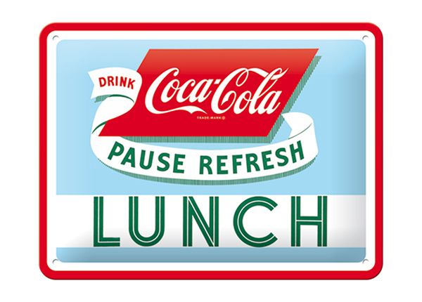 Металлический постер в ретро-стиле Coca-Cola Lunch 15x20 см
